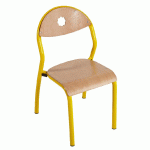 CHAISE CHLOÉ 4 PIEDS T1 DOSSIER ARRONDI COLORIS JAUNE RAL 1023 - MANUTAN COLLECTIVITÉS
