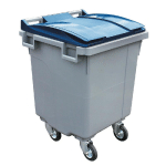 CONTENEUR  4 ROUES SULO PRISE FRONTALE 400 L GRIS/ BLEU