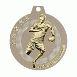 MÉDAILLE RUGBY SABLE ET OR - HIGHLIGHT - 50MM