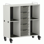 MEUBLE BAS SHIFT+ LANDSCAPE MÉLA POUR CARTABLES 4 CASES - GRIS ANDES - NOIR - MANUTAN COLLECTIVITÉS