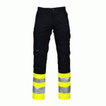PROJOB 6523 PANTALON POLYCOTON - EN ISO 20471 CLASSE 1 JAUNE/NOIR - TAILLE 46