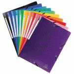 SET DE 50 CHEMISES 3 RABATS PP 5/10E OPAQUE A4 ASSORTIES - EXACOMPTA
