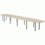 TAB. CONF. ELGA PIED TUBE 600X113 CM PLT MÉLA ACACIA/ALU - MBA