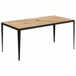 TABLE BOLONIA 180 X 80 CM STRAT CHÊNE PROVENÇAL / ACIER NOIR - JAYSO