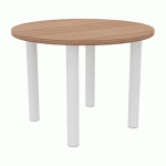 TABLE DE RÉUNION 4 PIEDS Ø 100 CM NOYER/BLANC - QUADRIFOGLIO