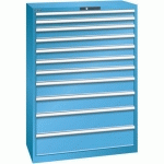 ARMOIRE 11 TIROIRS 1023X572X1450MM-CHARGE 75KG-BLEU CLAIR - LISTA