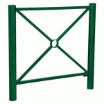 BARRIÈRE PROVINCE SIMPLE CROIX 1.07 M INOX - ZINC VERT 6005 - PROCITY
