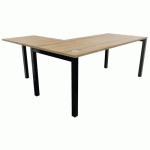 BUREAU ASTRO ARCHE 180X80 + EXTENSION 60X80 CHÊNE VIEILLI/NOIR - BURONOMIC