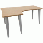 BUREAU EVIDENCE ASYMÉTRIQUE 160X120 RETOUR G CHÊNE CLAIR/ALU - VINCO