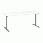 BUREAU RÉGLABLE EN HAUTEUR ÉLECTRIQUE BLANC ECLA ERGO PREMIUM 180 X 80 CM PIEDS ALUMINIUM