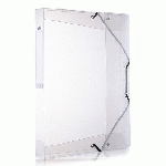 LOT DE 8 - CHEMISE BOX TRANSLUCIDE POLYVISION PERSONNALISABLE OXFORD 24 X 32 CM DOS 4 CM BLEUE