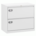 CRÉDENCE MÉTAL 2 TIROIRS POUR DOSSIERS SUSPENDUS BLANC