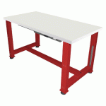 ETABLI ÉLECTRIQUE STRATIFIÉ 1750 X 750 X HT 737/1037 CM ROUGE 3002 - MANUTAN COLLECTIVITÉS
