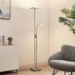 LINDBY SEPPA LAMPADAIRE LED, ANGULAIRE, NICKEL