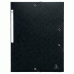 LOT DE 50 - CHEMISES À ÉLASTIQUES CARTE LUSTRÉE 3 RABATS MONOBLOC - NOIR