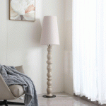 LUCANDE LAMPE SUR PIED LYNDORIN, BEIGE, CÉRAMIQUE