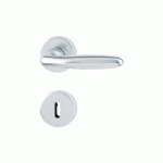 POIGNÉES DE PORTE SUR ROSACES RONDES VERONA -ALUMINIUM FINITION ARGENT - CLÉ L HOPPE