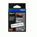 RUBAN LAMINÉ BROTHER 9 MM TZE FX221 BLANC ÉCRITURE NOIRE