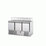 SALADETTE VITRINE BOMBÉE RÉFRIGÉRÉE 3 PORTES 350 L - SÉRIE 700