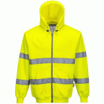 SWEATSHIRT ZIP HAUTE-VISIBILITÉ À CAPUCHE B305 JAUNE XXXL - PORTWEST