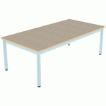 TABLE CARÉLIE 160X80 T2 STRAT POLY. ÉRABLE GOTL. BEIGE/LAGON - MOBIDECOR