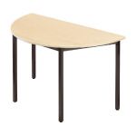 TABLE MODULAIRE DOMINO 1/2 ROND - L. 120 X P. 60 CM - PLATEAU ERABLE - PIEDS NOIR