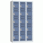 VESTIAIRE 3 COLONNES 300MM 5 CASES MORAILLON BLEU - VINCO