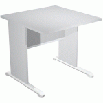 BUREAU DROIT AVEC PIEDS L FAST - 80 CM - GRIS - GRIS/ALU