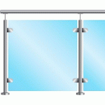 KIT GARDE CORPS-FIX À LA FRANÇAISE - POTEAU DR/GA - POUR VERRE - INOX 304 DESIGN PRODUCTION