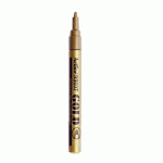 LOT DE 12 - MARQUEUR ARTLINE PERMANENT POINTE FINE CONIQUE 1.2MM TOUS SUPPORTS CORPS MÉTAL ENCRE PIGMENTÉE RÉSISTE EAU OR