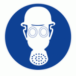 PANNEAU OBLIGATION DE PORTER UN CASQUE ET UN MASQUE DE PROTECTION RESPIRATOIRE