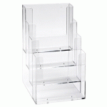 LOT DE 2 - PRÉSENTOIR DE TABLE 4 CASES TAYMAR A5 TRANSPARENT