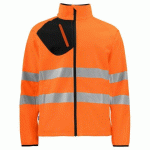 PROJOB 6432 SOFTSHELL - EN ISO 20471 CLASSE 3/2 ORANGE/NOIR - TAILLE M