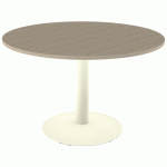 TABLE MANO Ø120 T6 - STRATIF ABS CHÊNE BORDALINO/BEIGE 1013 - MOBIDECOR